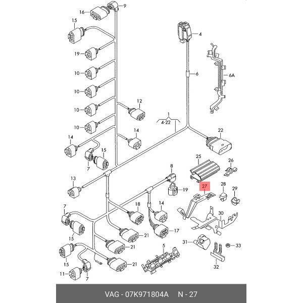 Suporte Chicote Volkswagen 07k871804a