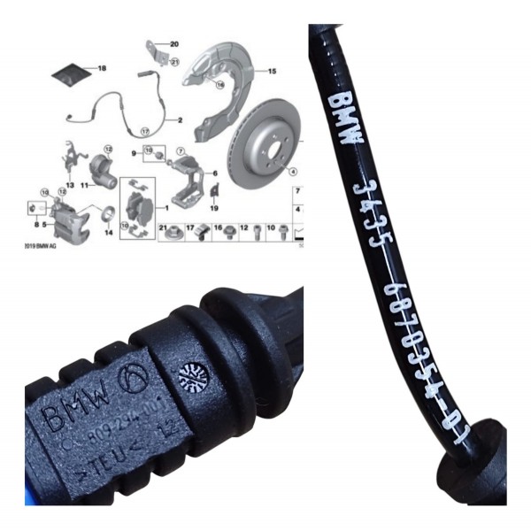 Sensor Pastilha Traseiro Bmw 320i G20 2024 34356870354